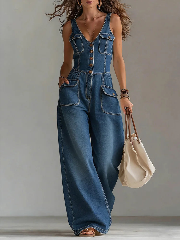 Sofia Relaxed Denim Jumpsuit