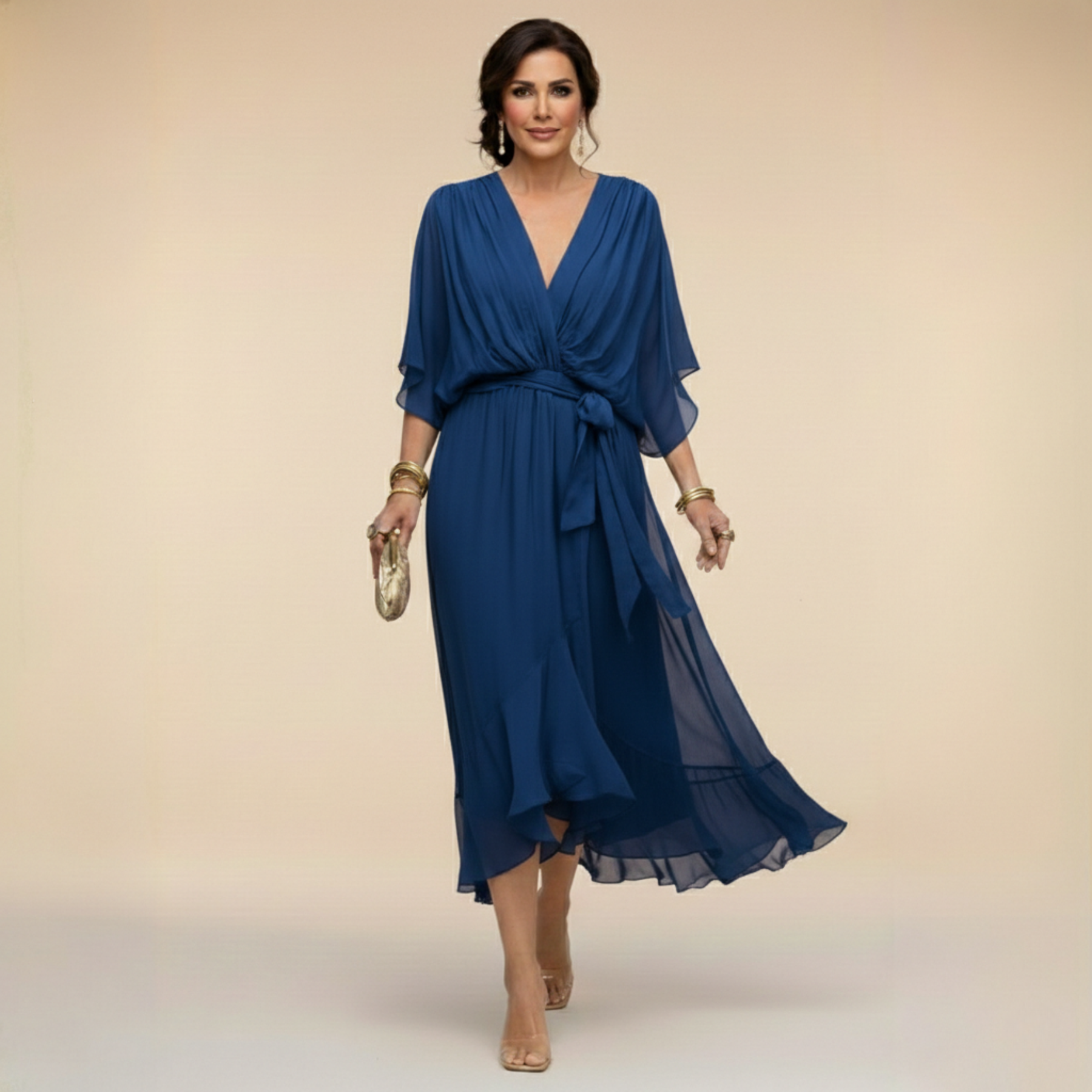 Monica™ | Elegant V-Neck Dress