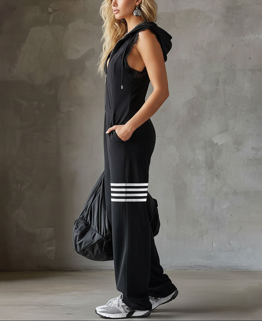Jade Hooded Sleeveless Jumpsuit
