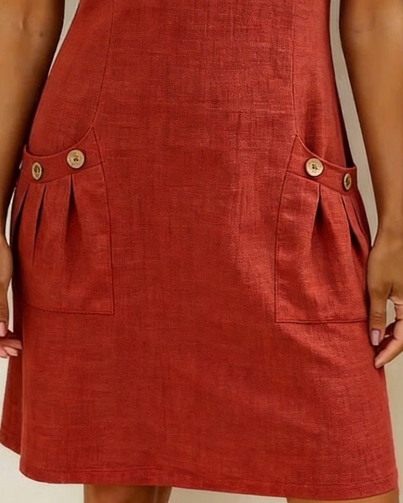 Emma Cotton Dress with Zipper Closure