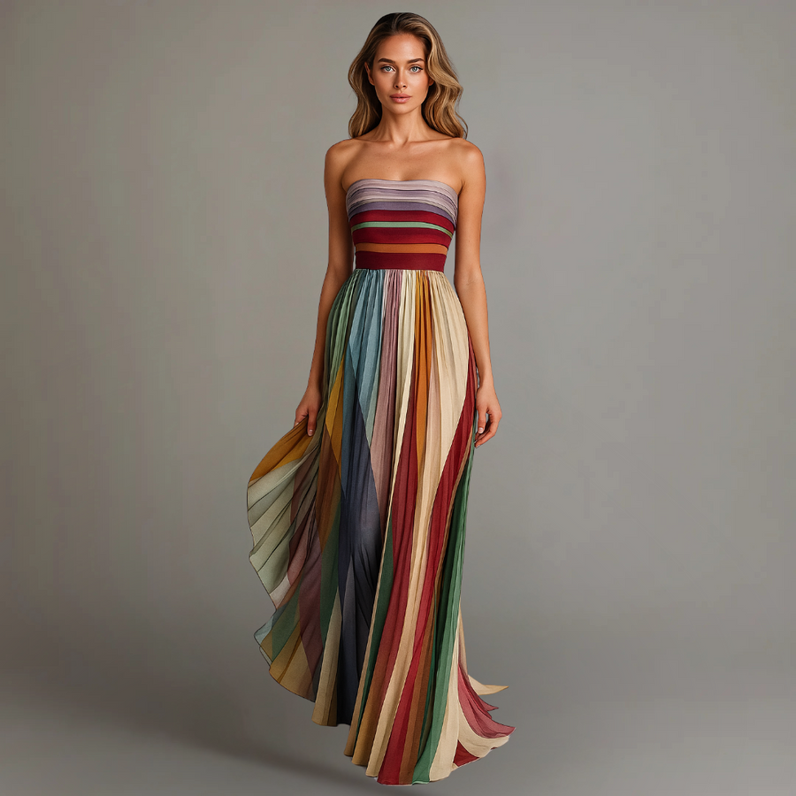 Avery | Strapless Pleated Maxi