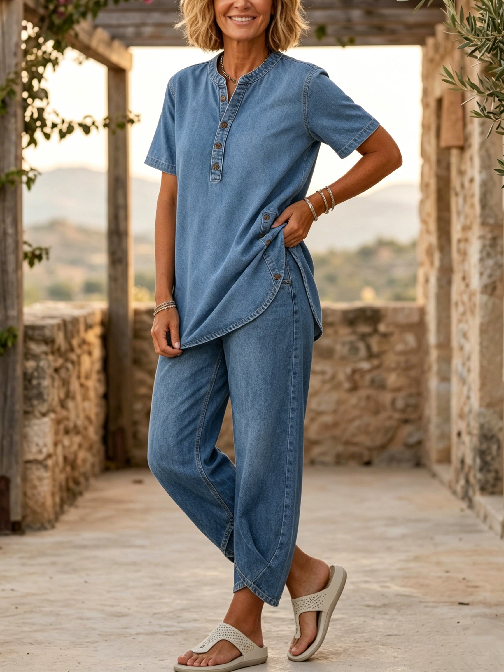 Willow Denim Two Piece Set