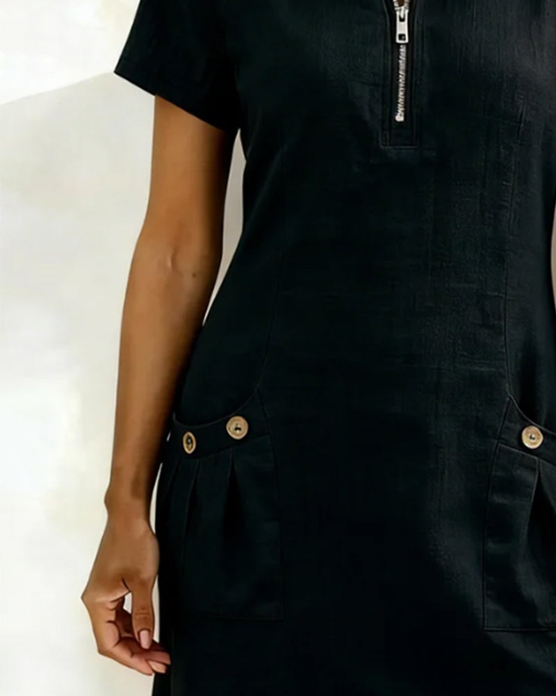 Emma Cotton Dress with Zipper Closure