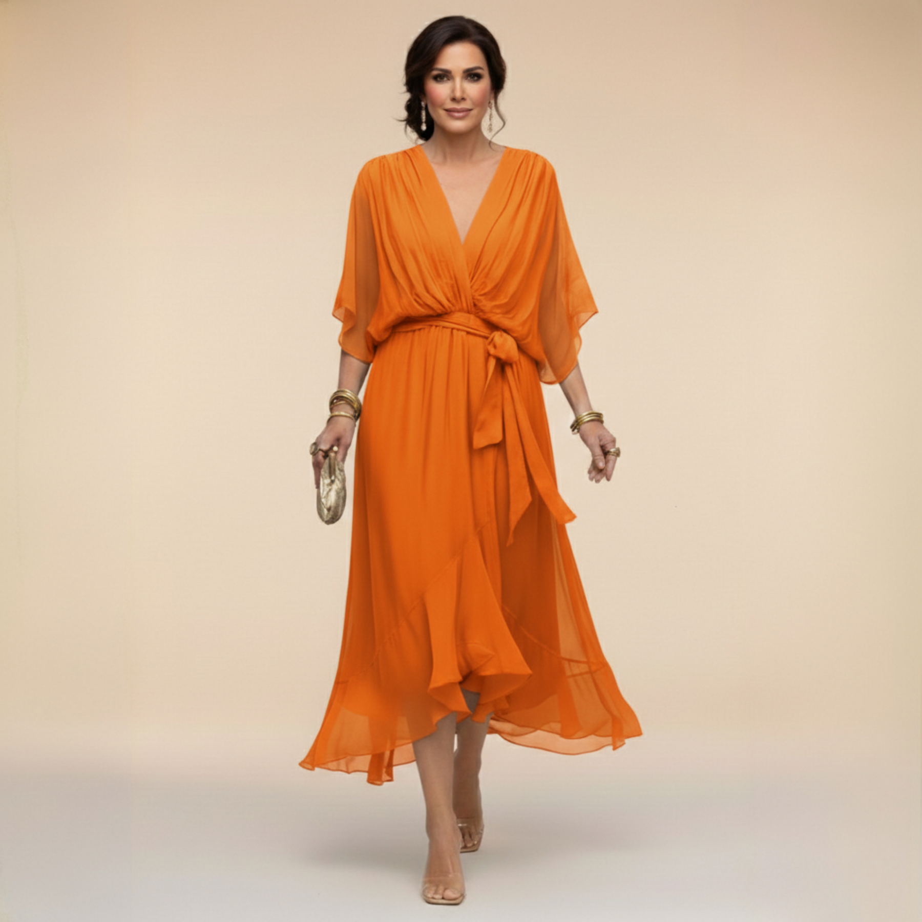 Monica™ | Elegant V-Neck Dress