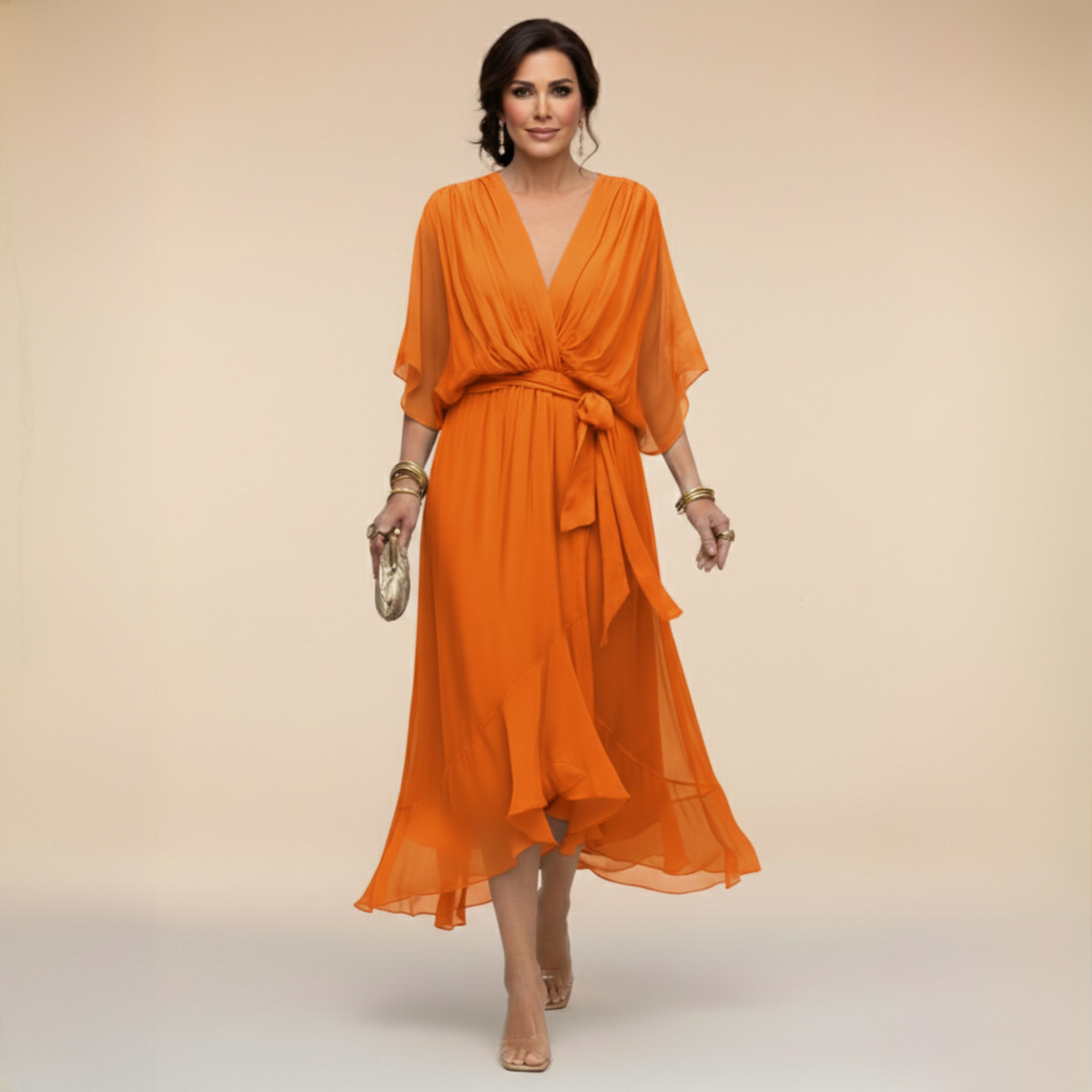 Monica™ | Elegant V-Neck Dress