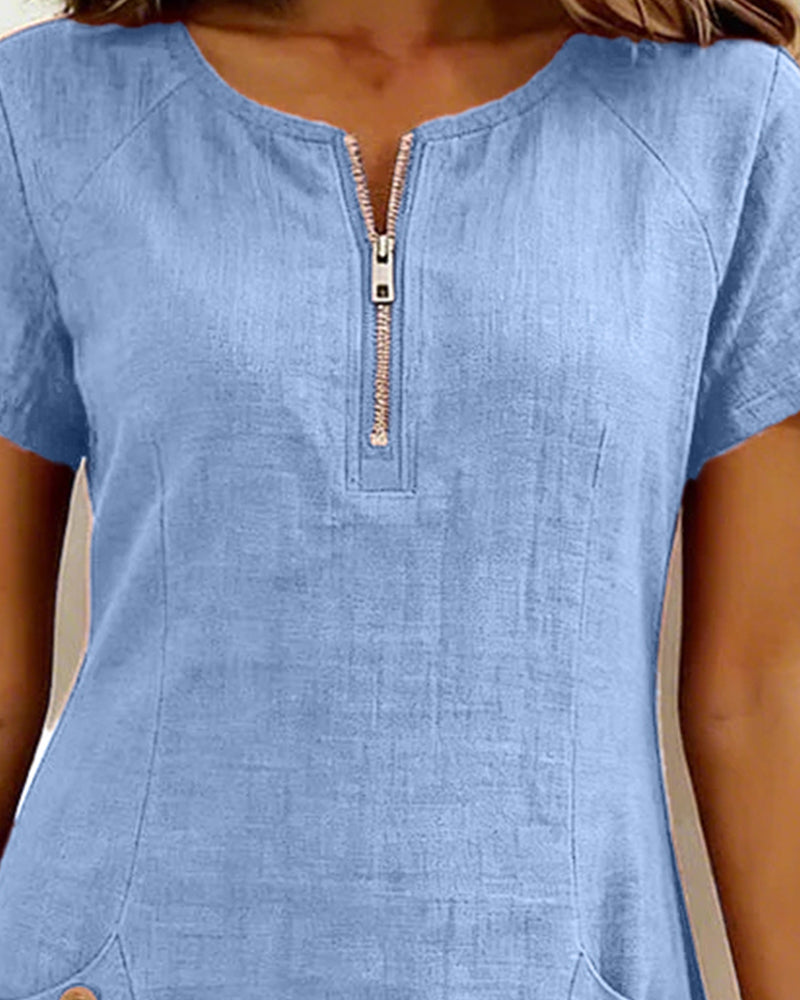 Emma Cotton Dress with Zipper Closure