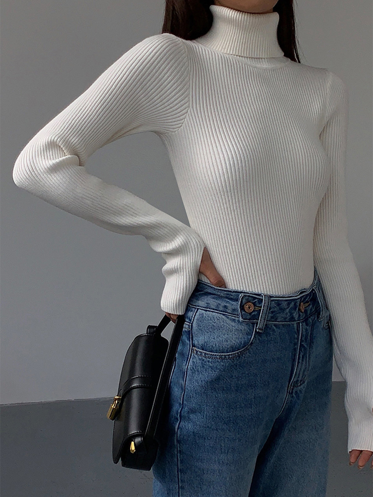 Lucy | Women’s Spring Stylish Ribbed Turtleneck Sweater