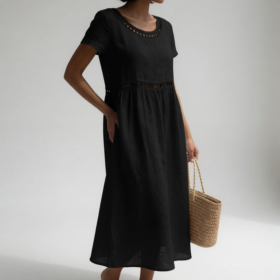 Livia Embroidered Linen Dress