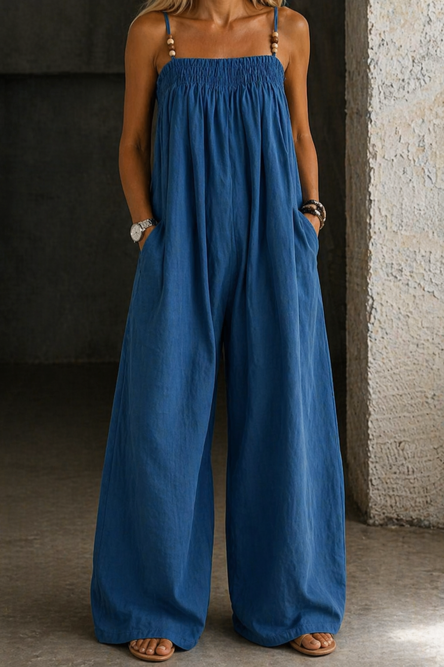Monica Wide-Leg Denim Jumpsuit