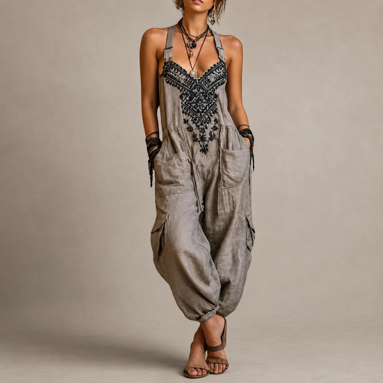 Astrid Bohemian Embroidered Jumpsuit