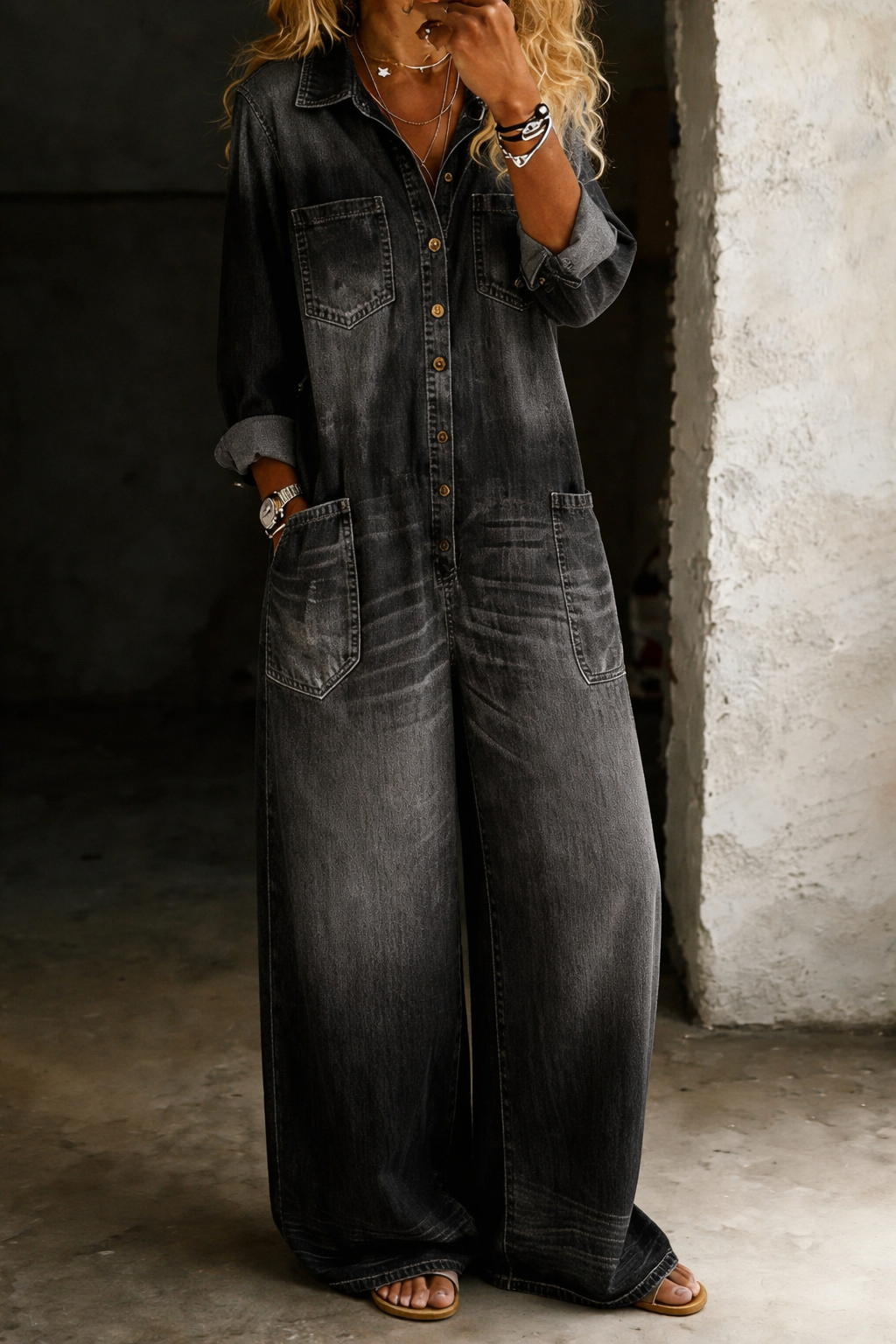 Lena Casual Denim Overalls