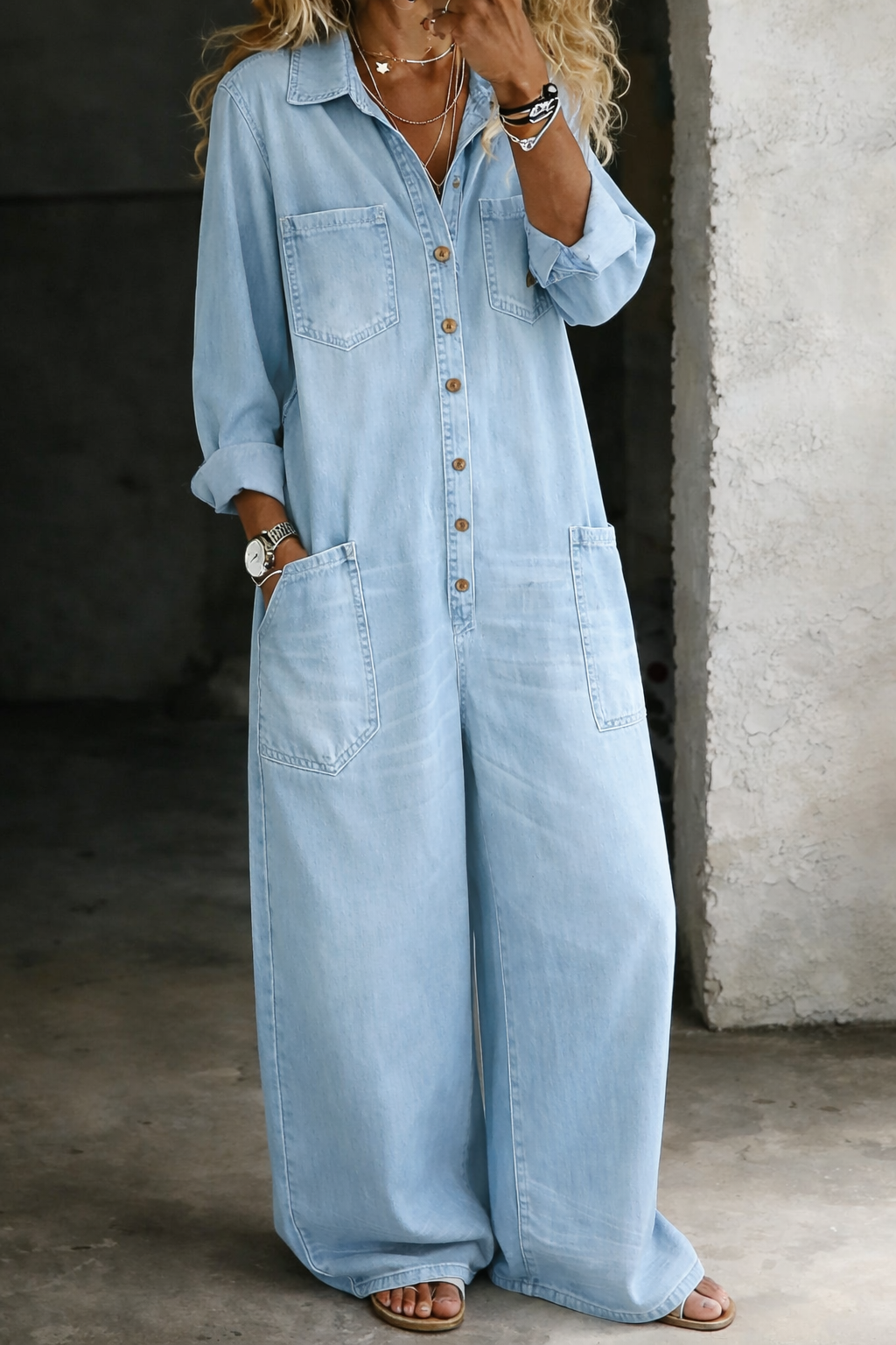 Lena Casual Denim Overalls