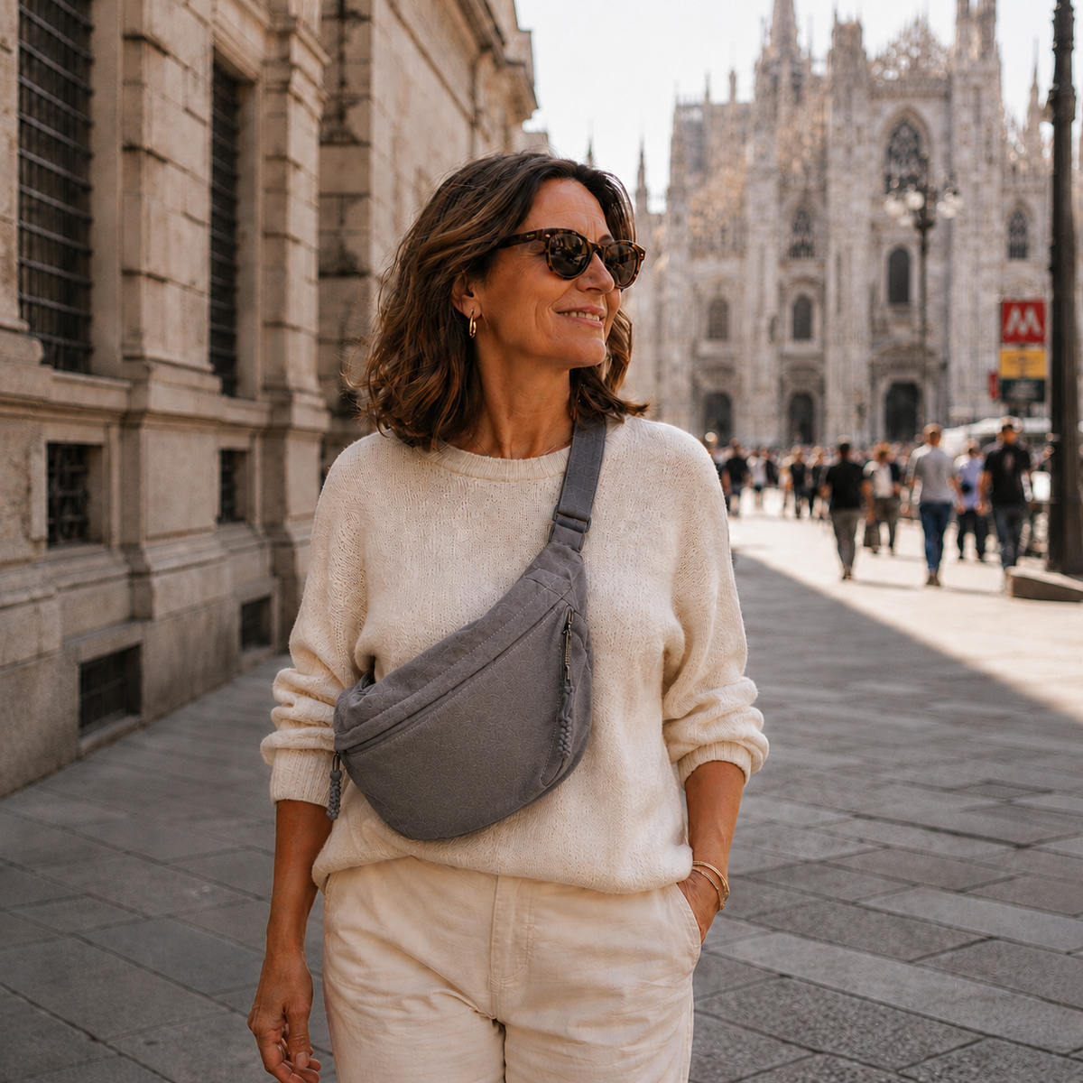 Chiara Grey Shoulder Bag