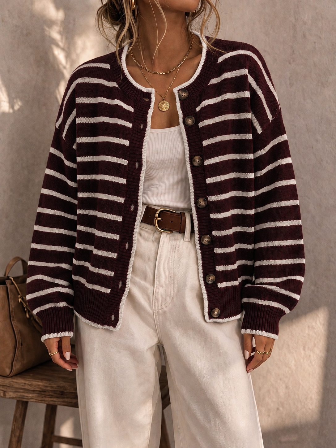 Mabel Striped Knit Cardigan