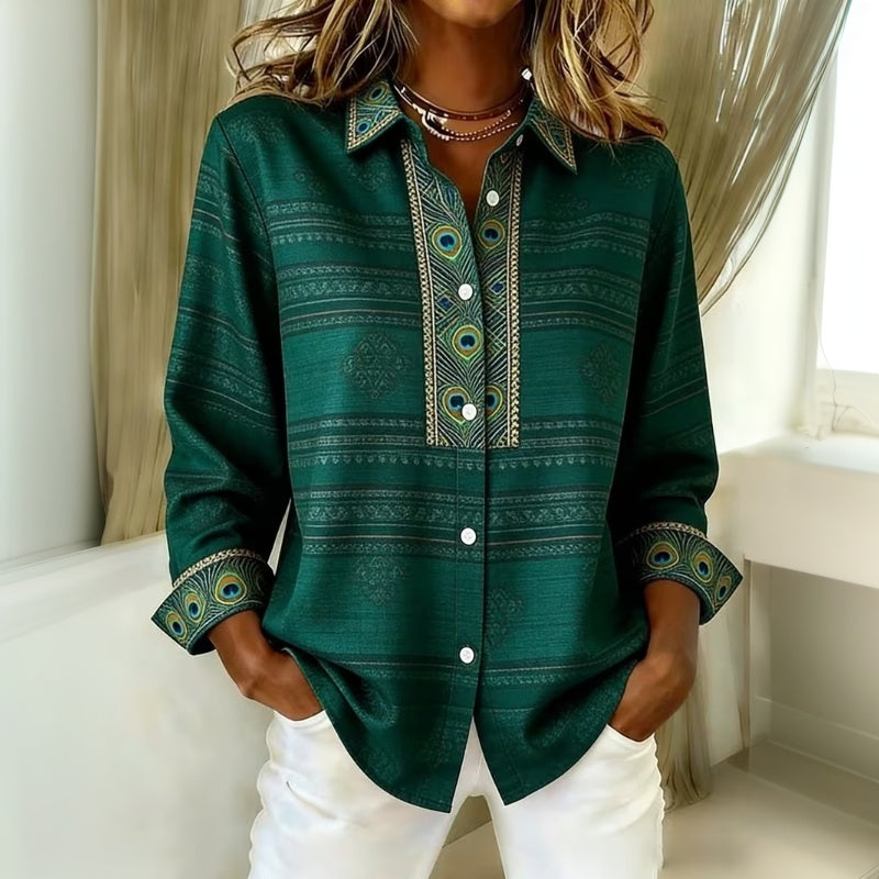 Sofia Peacock Feather Blouse