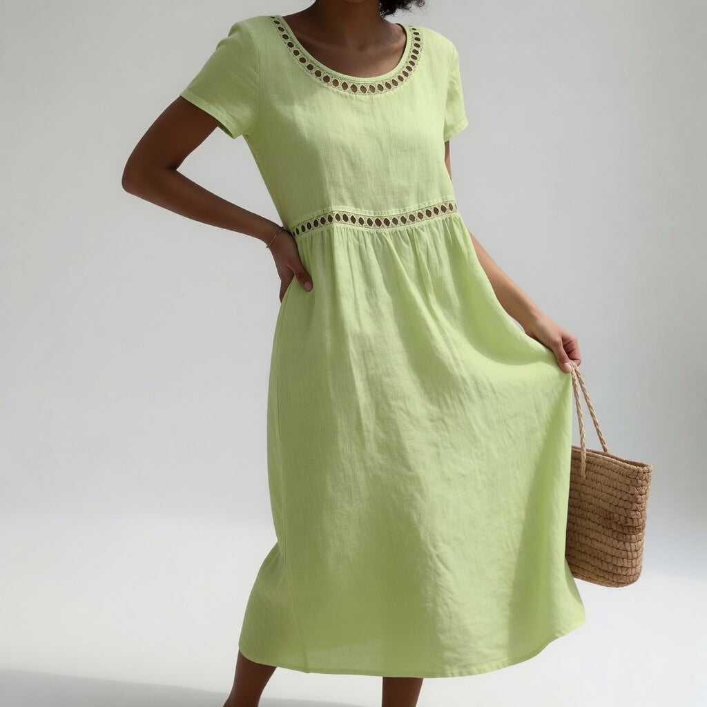 Livia Embroidered Linen Dress