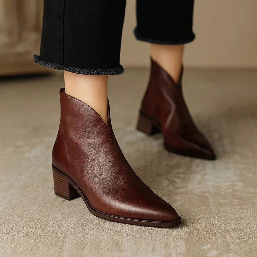 Viela Orthopedic Leather Ankle Boots