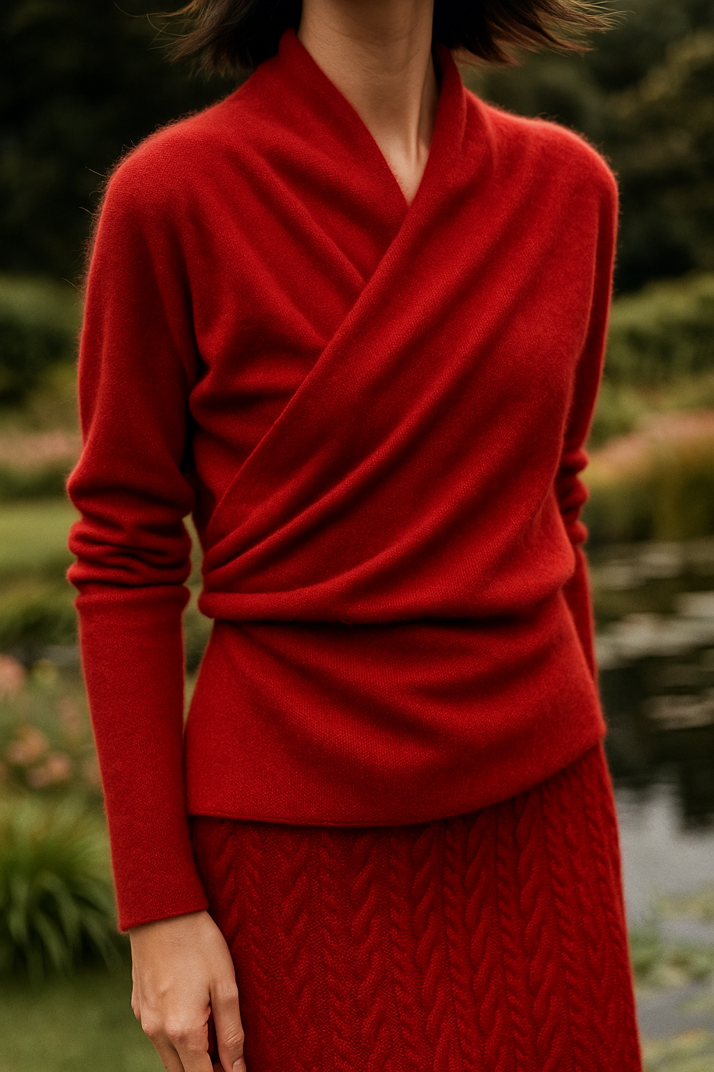 Rose | Women’s Elegant Wrap Crossover Chic Sweater