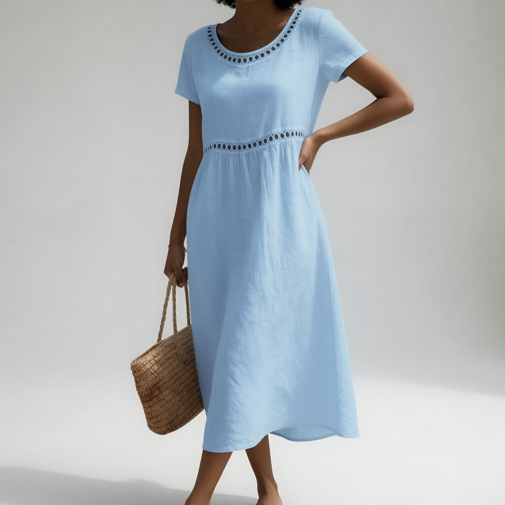 Livia Embroidered Linen Dress
