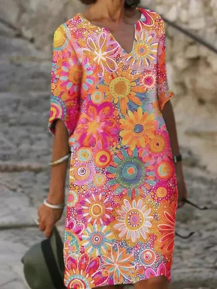 Nira Vibrant Floral Dress
