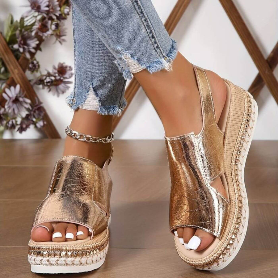 Natalie™| Open Toe Wedge Espadrille Sandals