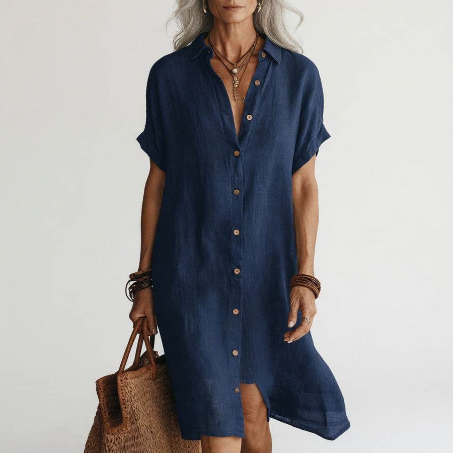 Évanélie™ Midi Shirt Dress