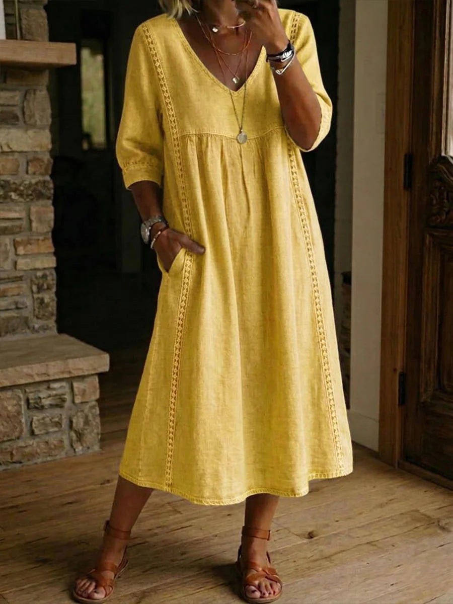 Chloe Denim Lace Dress