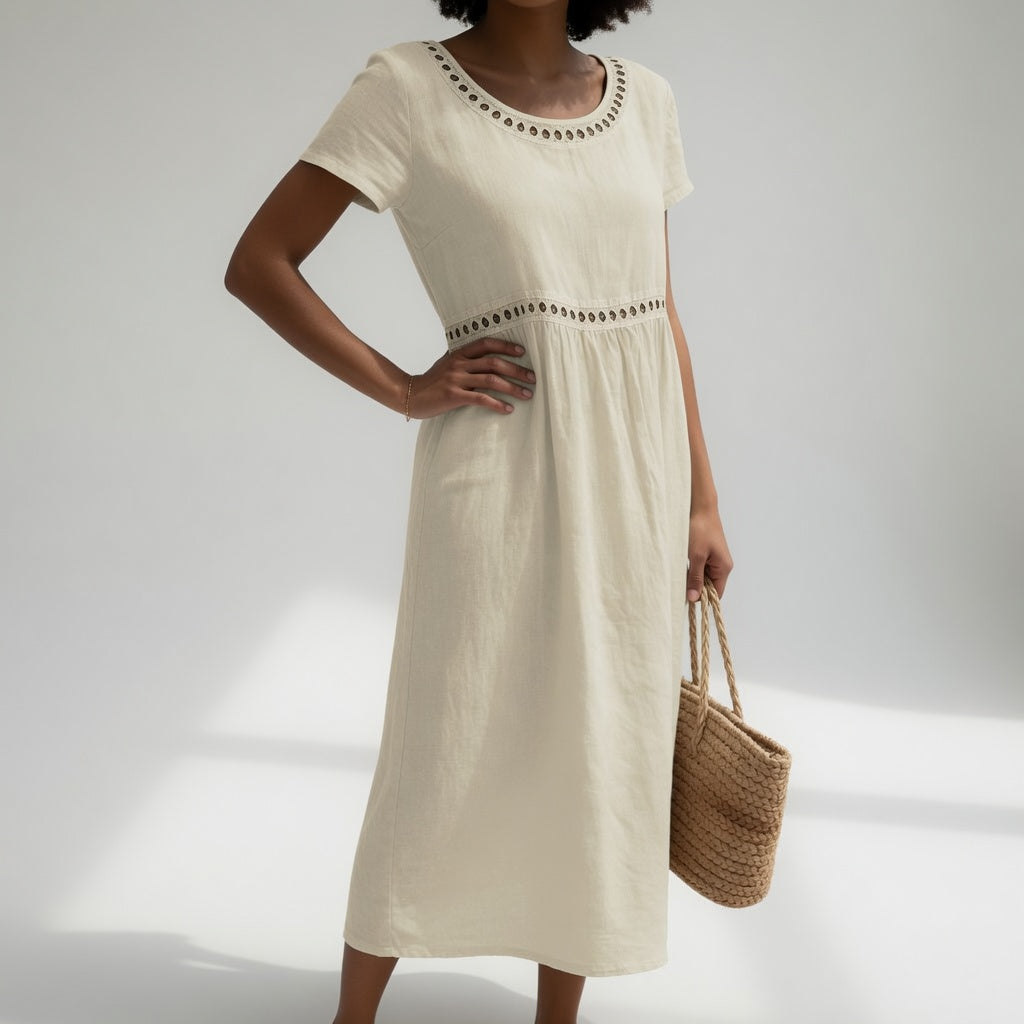 Livia Embroidered Linen Dress