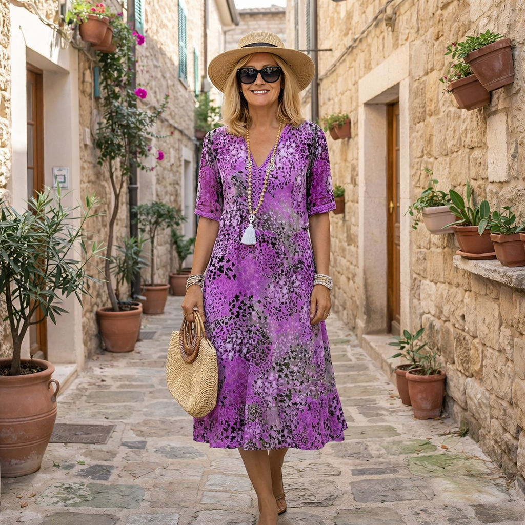 Rachel Printed Midi Dress