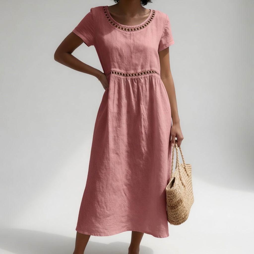 Livia Embroidered Linen Dress