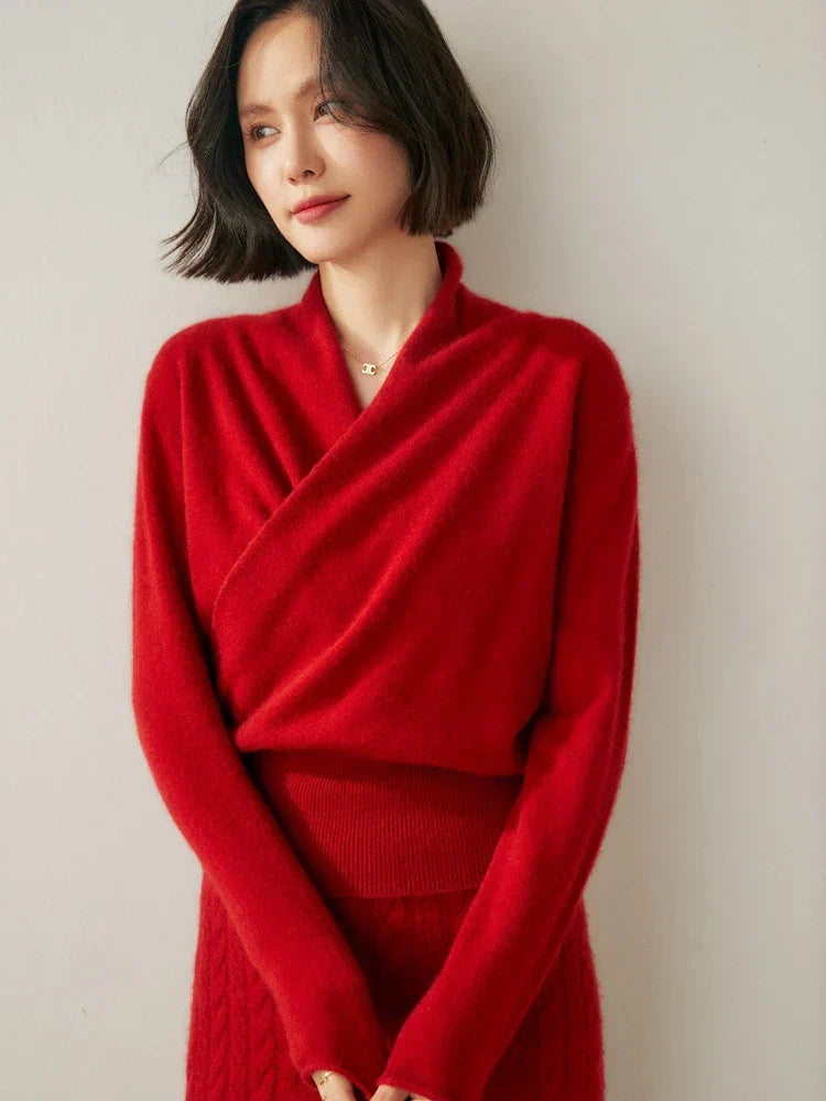 Rose | Women’s Elegant Wrap Crossover Chic Sweater