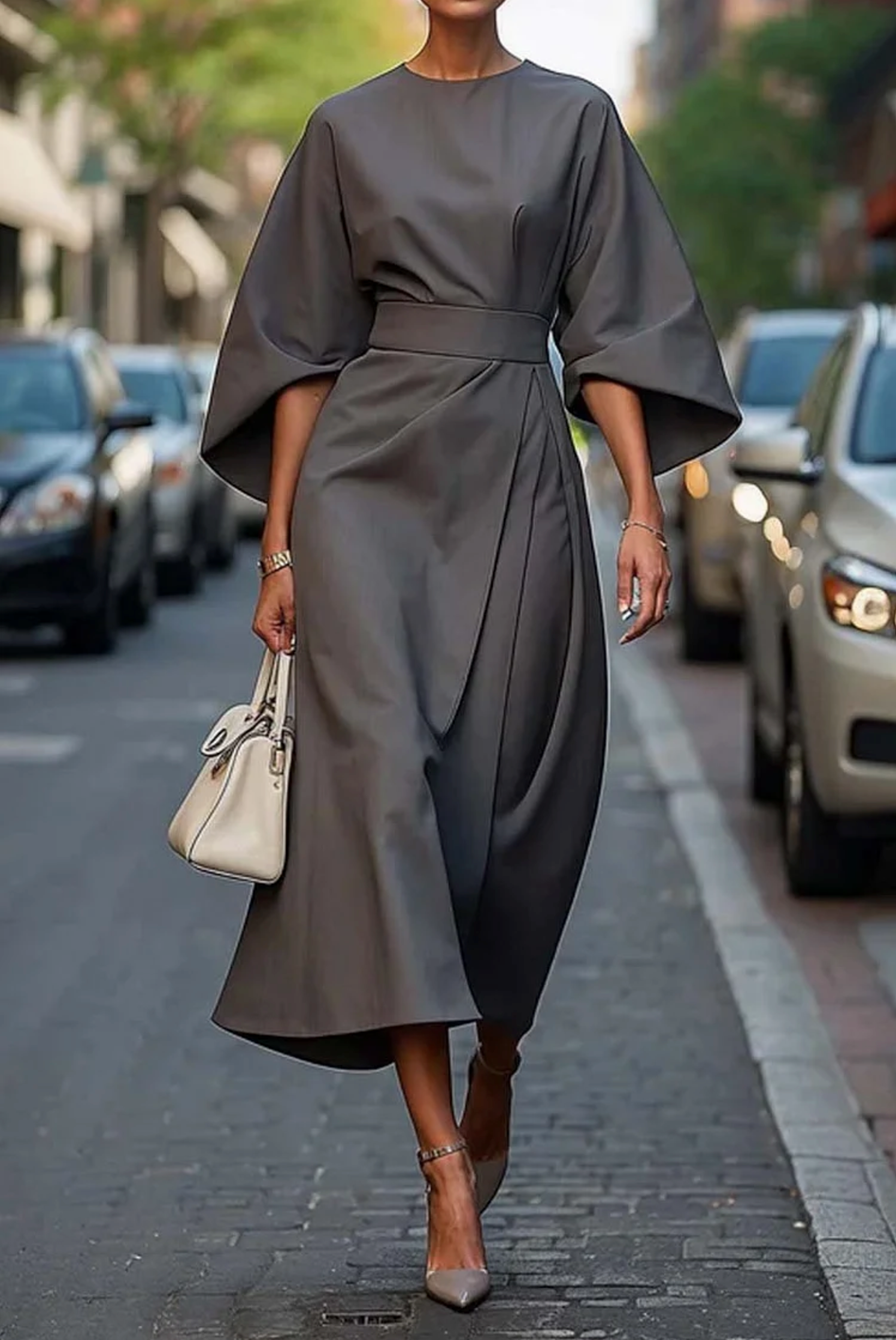 Nadia | Lantern Sleeve Dress