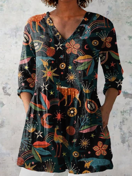 Adeline Long V-Neck Blouse