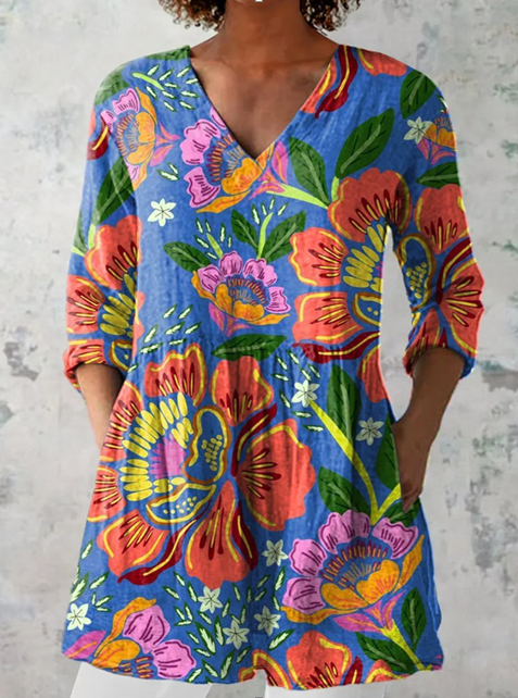 Blythe Long V-Neck Blouse