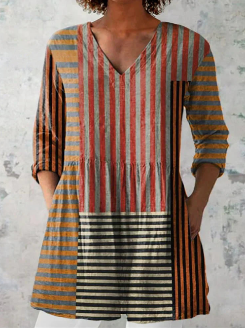 Cordelia Long V-Neck Blouse