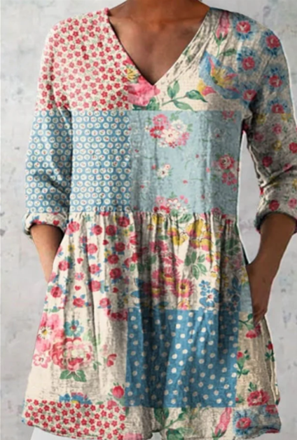 Estelle Long V-Neck Blouse
