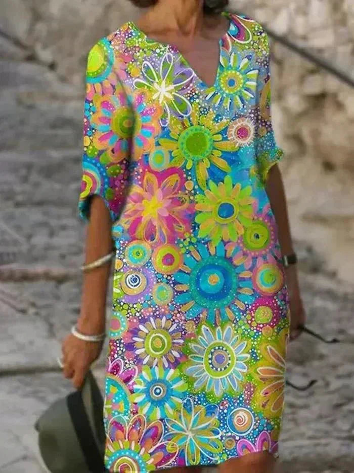 Nira Vibrant Floral Dress