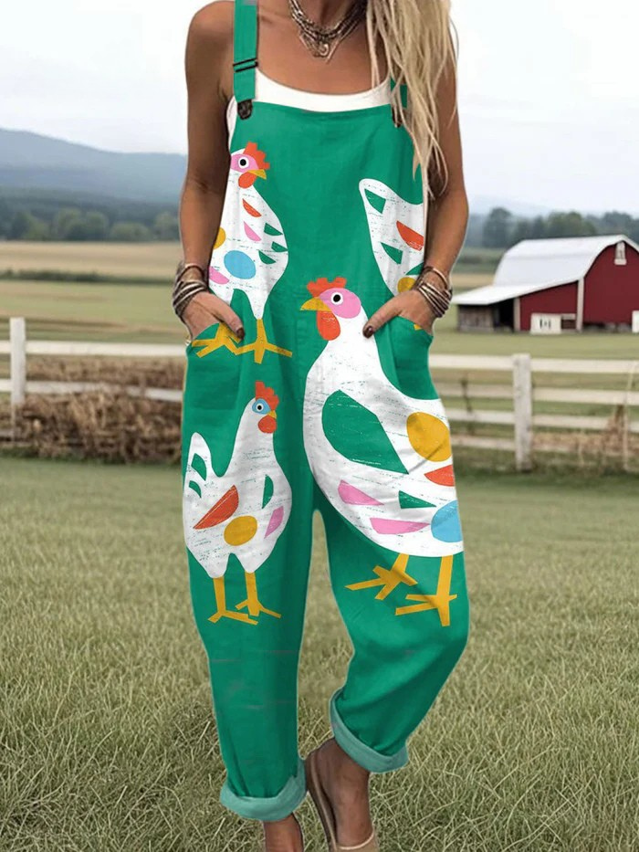 Cluckin’ Whimsical Dungarees