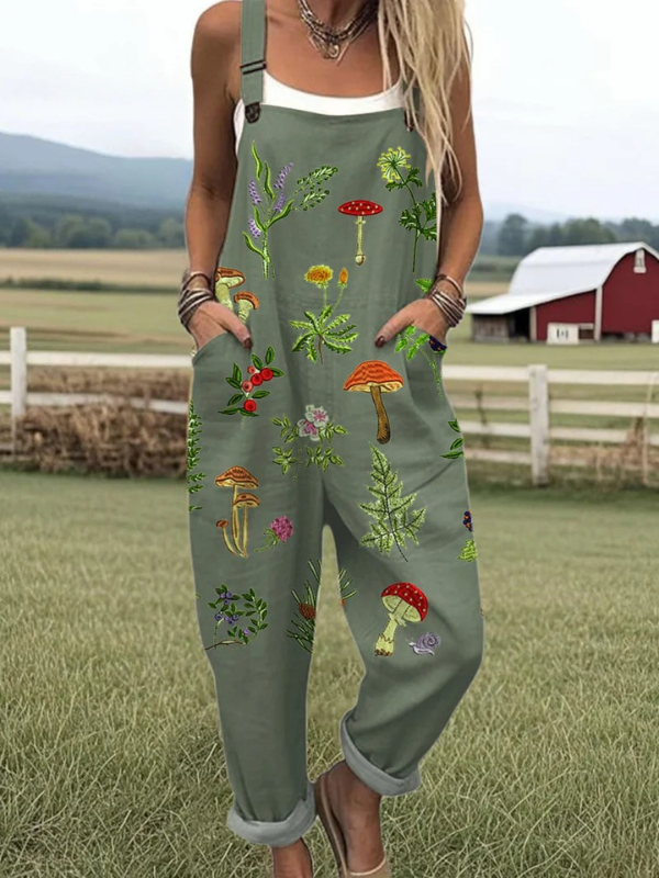 Nature-Inspired Embroidery Dungarees