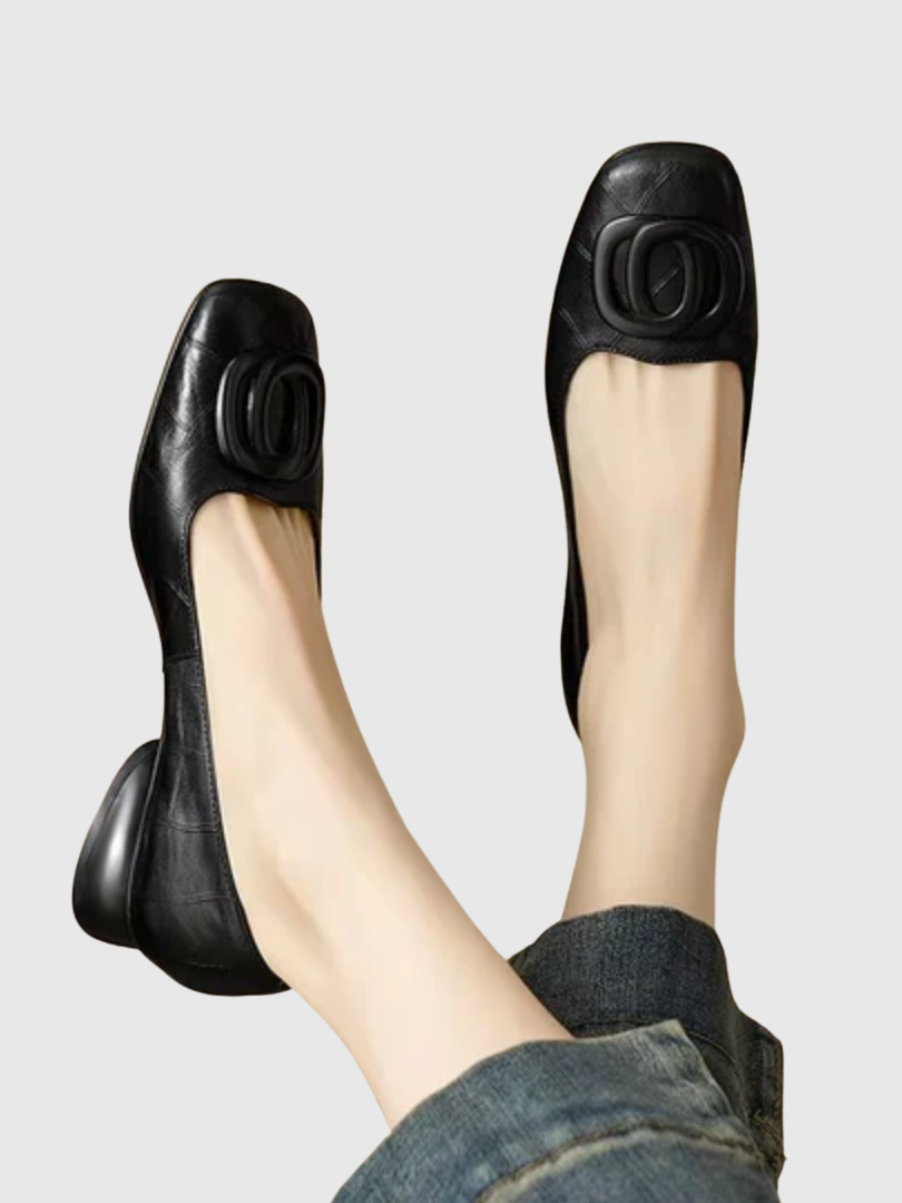 Opium Square-Toe Leather Flats
