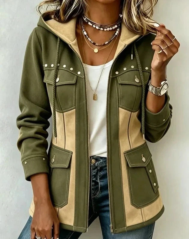 Veronique Two-Tone Hooded Jacket