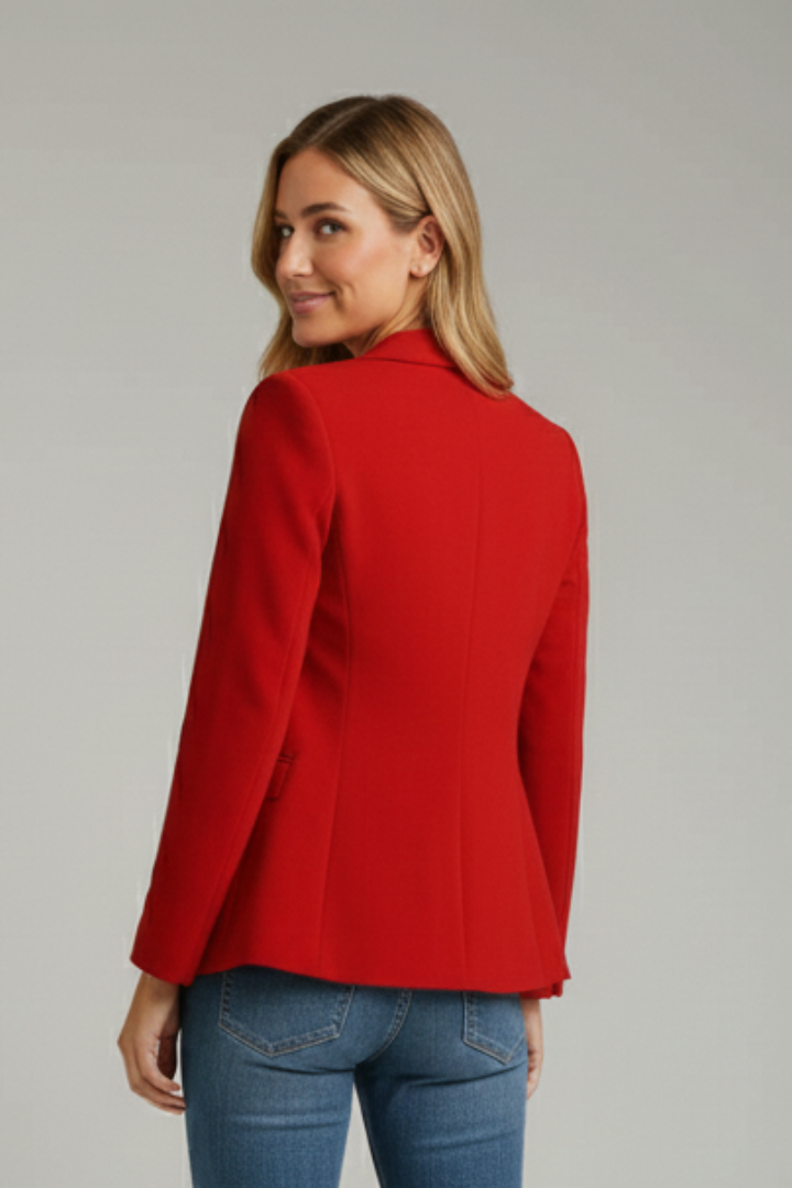 Notched Lapel Single-Button Blazer