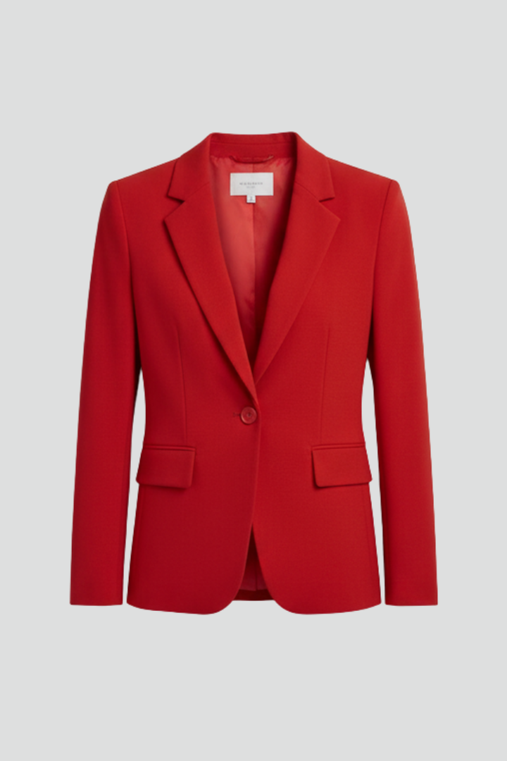 Notched Lapel Single-Button Blazer