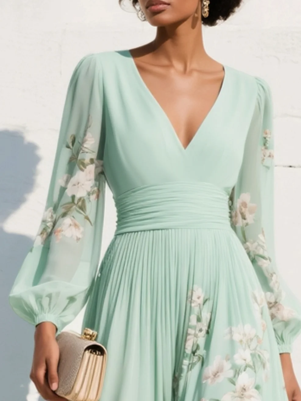 Ivy Pleated Satin Dress