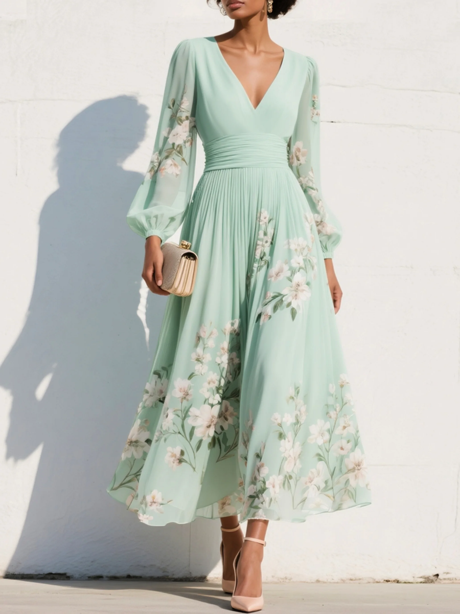 Ivy Pleated Satin Dress