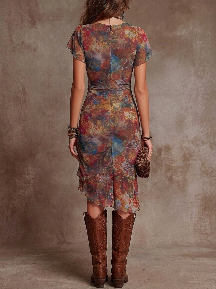 Martina Pleated Boho Dress