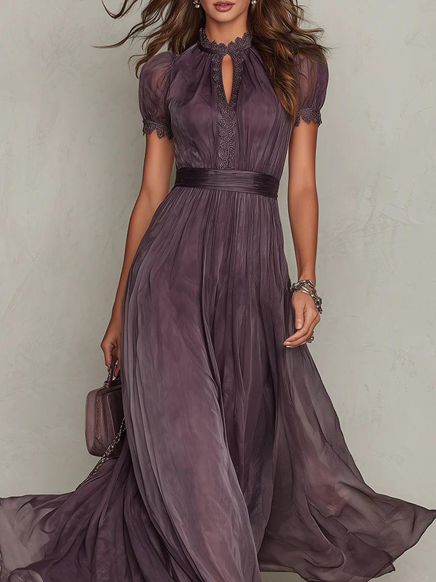 Flavia Purple Chiffon Maxi Dress