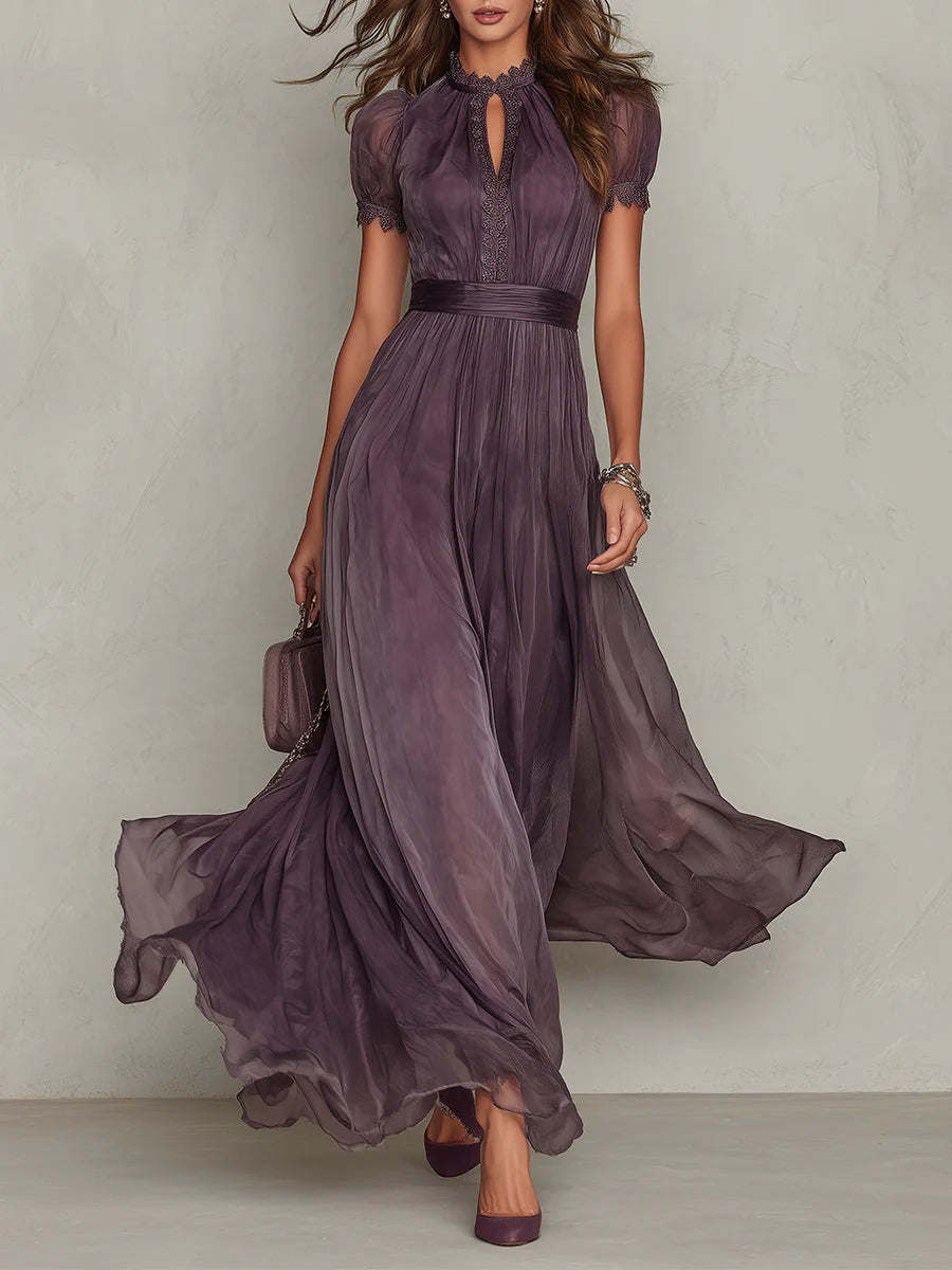 Flavia Purple Chiffon Maxi Dress