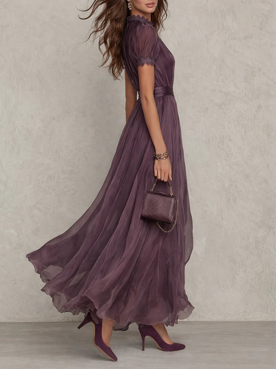 Flavia Purple Chiffon Maxi Dress