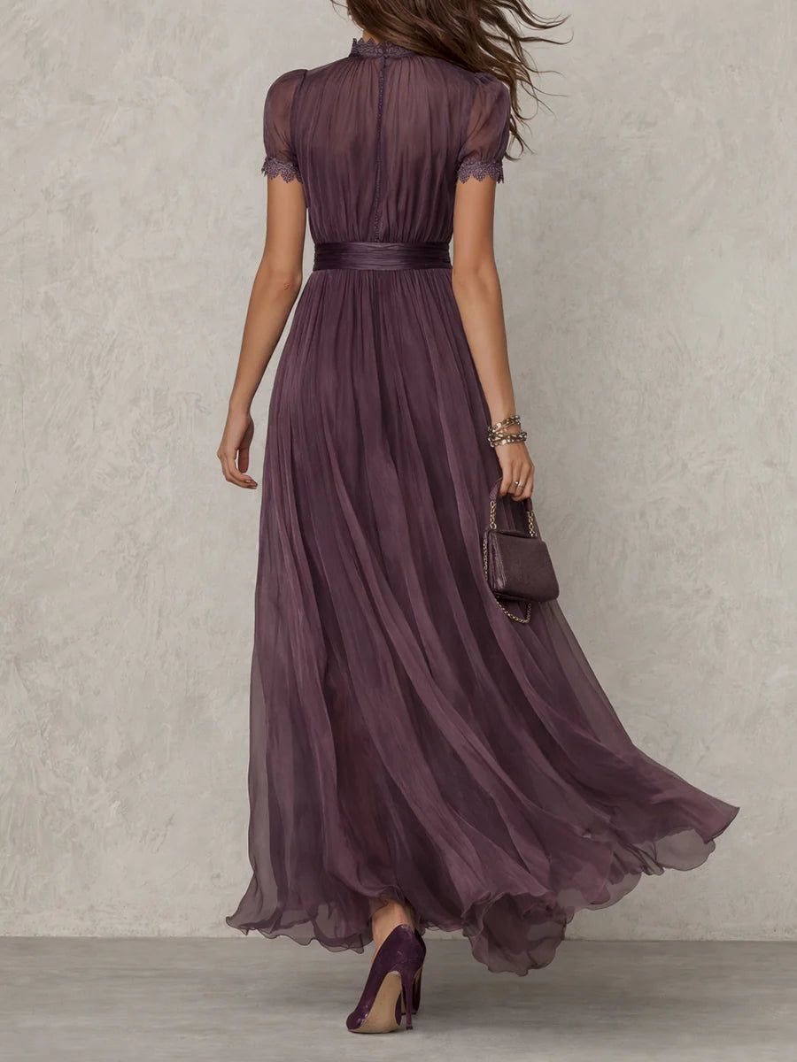 Flavia Purple Chiffon Maxi Dress